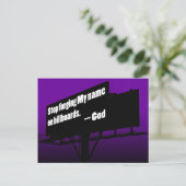 Dieu dit Quitter It Billboard carte postale (Debout devant)