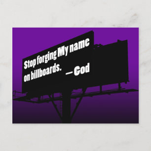 Dieu dit Quitter It Billboard carte postale