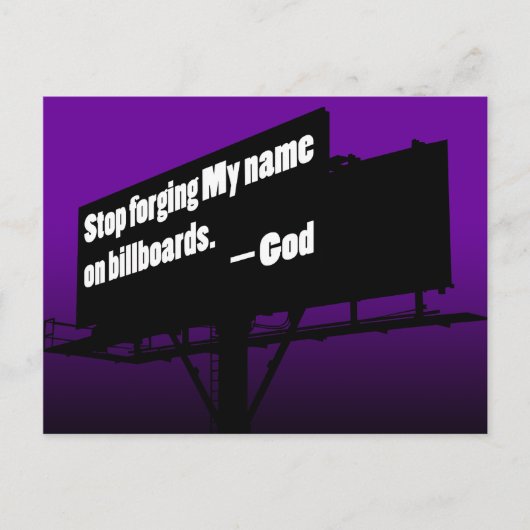 Dieu dit Quitter It Billboard carte postale (Devant)