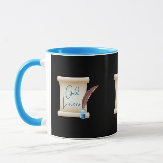 Dieu Écoute Écrire Mug À Deux Tons (Gauche)