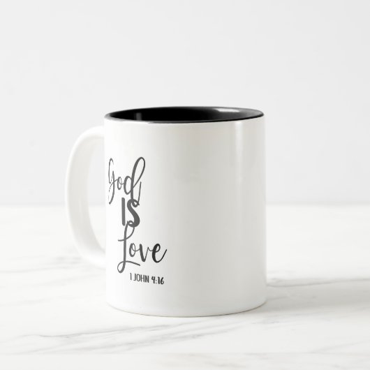 Dieu est amour Bible Verse Café Mug (Devant gauche)