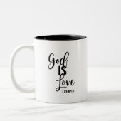 Dieu est amour Bible Verse Café Mug (Gauche)