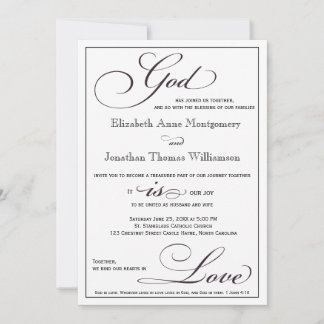 Dieu est Amour Christian Script Faire-part de mari