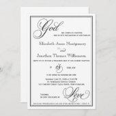 Dieu est Amour Christian Script Faire-part de mari (Devant / Derrière)
