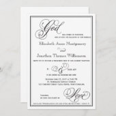 Dieu est Amour Christian Script Faire-part de mari (Devant / Derrière)