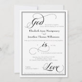 Dieu est amour Faire-part de mariage de script gra (Devant)