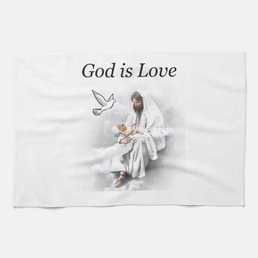 Dieu est Amour, Jésus serviette de cuisine (Horizontal)