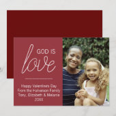 Dieu est amour moderne Christian Valentine Carte p (Devant / Derrière)