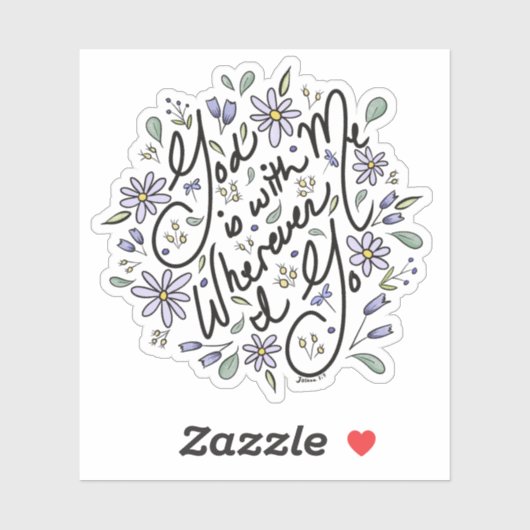 Dieu est avec moi Sticker (Feuille)