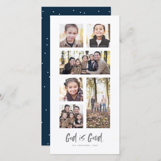 Dieu est Bon religieux Noël photo carte de collage (Devant / Derrière)