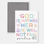 Dieu Est Dans Sa Bible Verse Magnet (Recto/Verso)