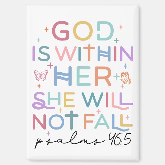 Dieu Est Dans Sa Bible Verse Magnet (Recto)