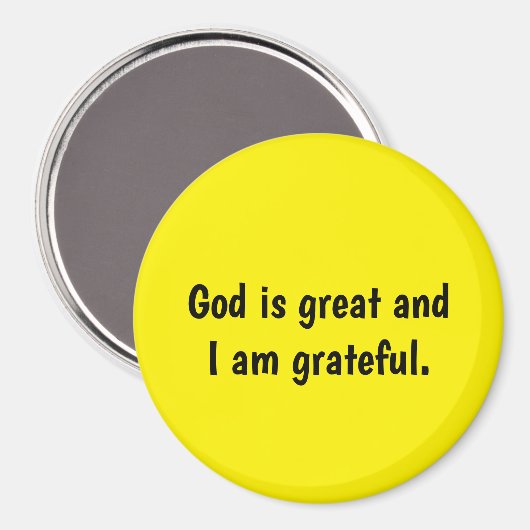Dieu est grand et je suis reconnaissante - Aimant (Recto/Verso)