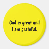Dieu est grand et je suis reconnaissante - Aimant (Devant)