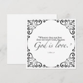 Dieu est l'amour bible Carte de voeux Penser à vou (Devant / Derrière)