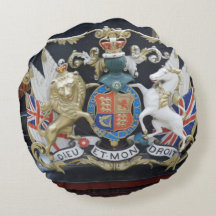 Dieu Et. Mon Droit Round Pillow