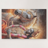 Dieu hindou avec le cheval - Puzzle (Horizontal)