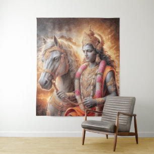 Dieu hindou avec le cheval - Tapisserie
