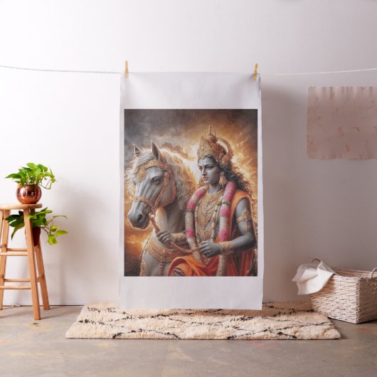 Dieu hindou avec le cheval - Tissu (In Situ)