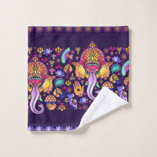 Dieu hindou Ganesha et symboles indiens en bande