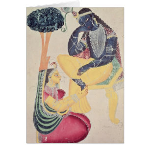 Dieu Krishna avec son amour mortel, Radha