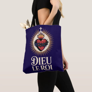Dieu Le Roi Katholieke Monarchist Heilig Hart Bood Draagtas