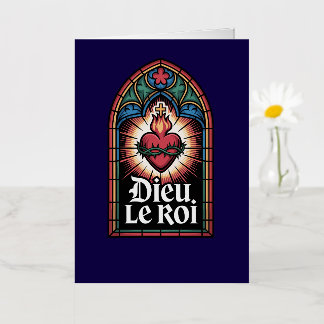 Dieu Le Roi Katholieke Monarchist Heilig Hart Folie Wenskaart