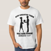DIEU LES A CRÉÉS HOMMES ET FEMMES T-SHIRTS (Devant)