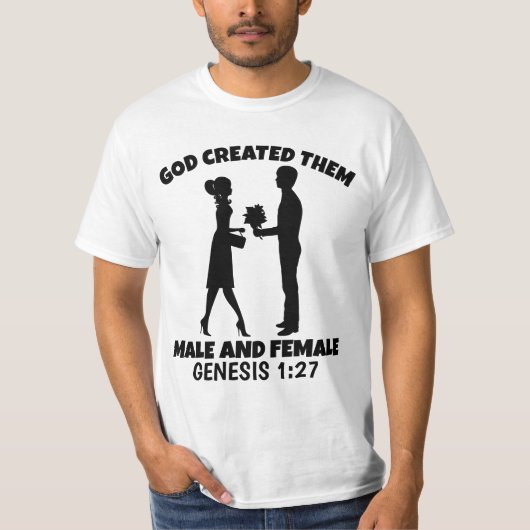 DIEU LES A CRÉÉS HOMMES ET FEMMES T-SHIRTS (Devant)