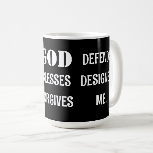 DIEU M'A CONÇU" Latte Mug (Devant droit)