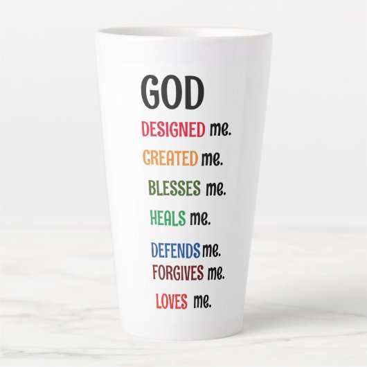 "DIEU M'A CONÇU" Latte Mug (Devant)