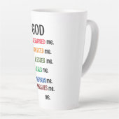 "DIEU M'A CONÇU" Latte Mug (Angle droit)