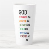 "DIEU M'A CONÇU" Latte Mug (Devant)