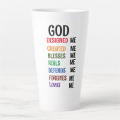** Dieu m'a créé** Latte Mug (Devant)