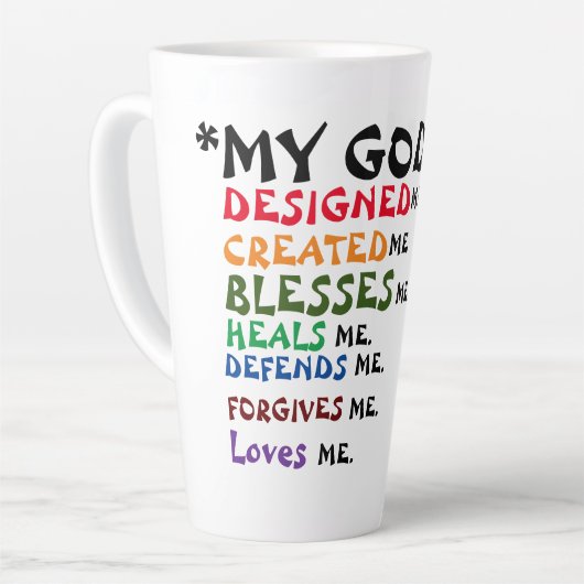 ** Dieu m'a créé** Latte Mug (Angle gauche)