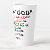** Dieu m'a créé** Latte Mug (Devant)