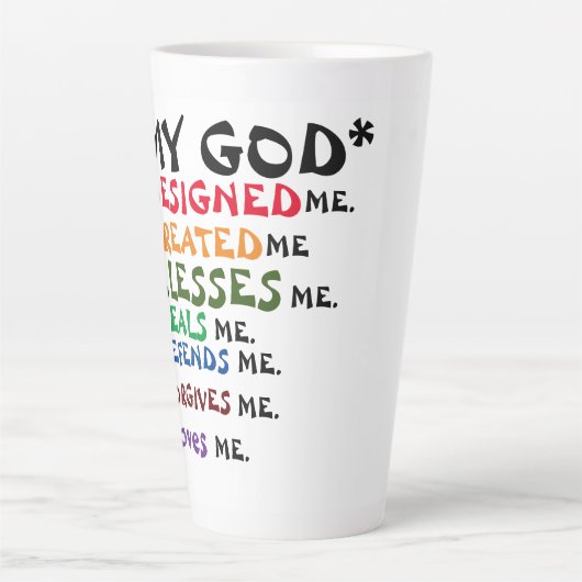 ** Dieu m'a créé** Latte Mug (Devant)