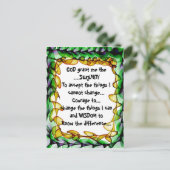 DIEU m'accorde la SÉRÉNITÉ sur une carte postale c (Debout devant)