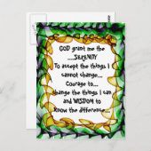 DIEU m'accorde la SÉRÉNITÉ sur une carte postale c (Devant / Derrière)