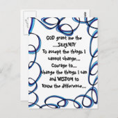 DIEU m'accorde la SÉRÉNITÉ sur une carte postale c (Devant / Derrière)