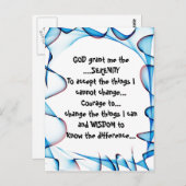 DIEU m'accorde la SÉRÉNITÉ sur une carte postale c (Devant / Derrière)