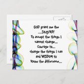 DIEU m'accorde la SÉRÉNITÉ sur une carte postale c (Devant / Derrière)