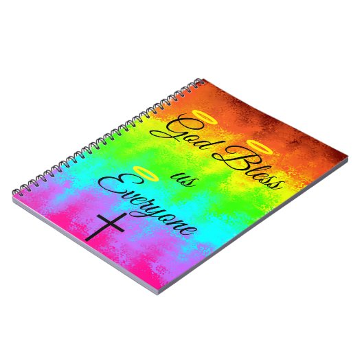 "Dieu nous bénisse tous" Carnet Spiral Arc-en-ciel (Côté gauche)