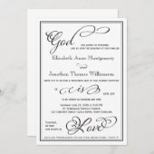 Dieu simple est amour Faire-part de mariage chréti (Devant / Derrière)