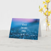 Dieu vous aime, carte pliée selon la coutume chrét (Fleur jaune)