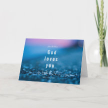 Dieu vous aime, carte pliée selon la coutume chrét