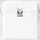 Dieu vous aime Sticker rond (Sac)