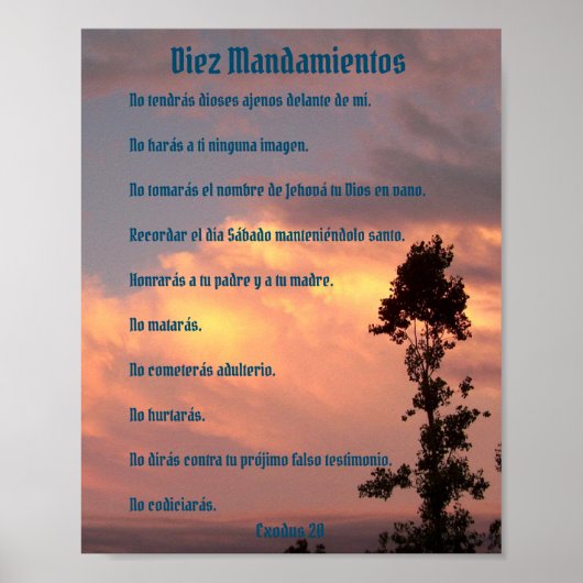 Diez Mandamientos - Affiche Cielo (Devant)