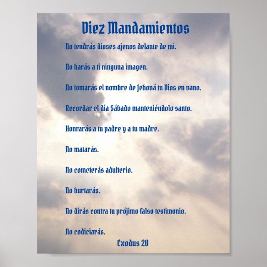 Diez Mandamientos - Nubes Poster (Voorkant)