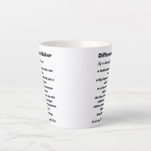 Difference Maker Definition Inspirerend Latte Mok (Voorkant)